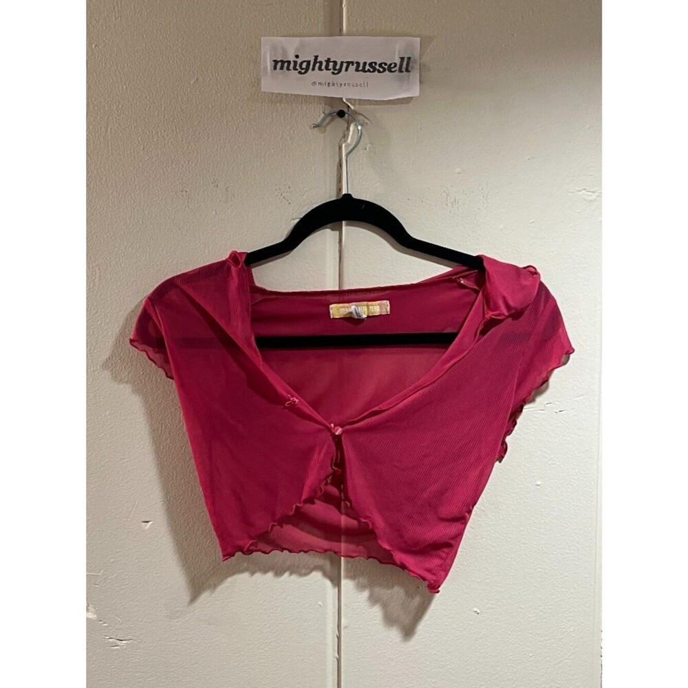 Urban Outfitters Women's Pink and Burgundy Shirt